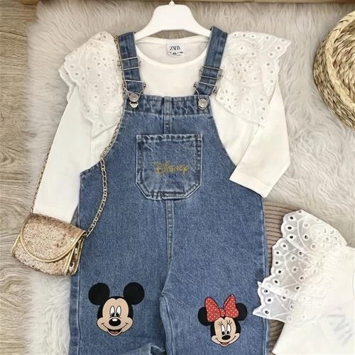 شلوار پیشبندی جین میکی زارا ترک کد 5502