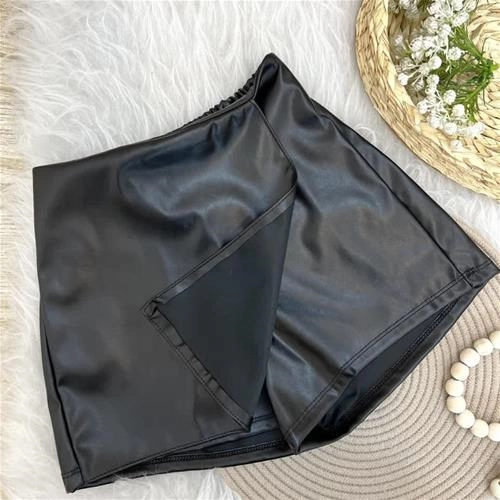 دامن شلوارکی چرم پشت کش  ترک 4-12سال کد 10380