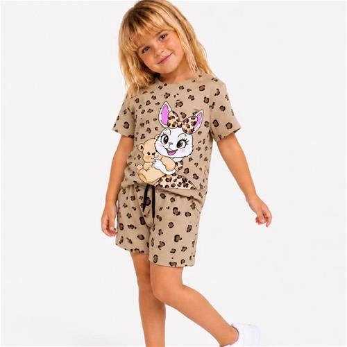 تکرار دوتیکه تیشرت شلوارک خرگوش پلنگی3تا10سال ترک کد 18199