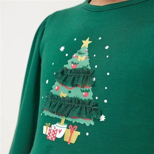 پیراهن کرکدار خفیف کاج کریسمسی ترک 2-5سال  کد 6220