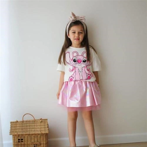 دو تیکه تیشرت استیچ و دامن  دیسکویی ترک کد 18270