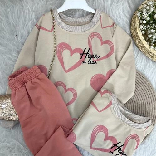 تکرار ست دوتیکه دو نخ دورس شلوار طرح قلب ترک کد 18763