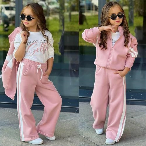 تکرار سه تیکه سویشرت شلوار و بلوز کرکدارbelieve ترک 5-14سال کد 18598