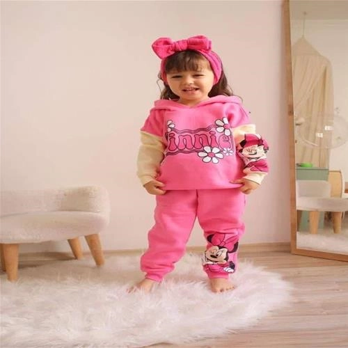 دو تیکه هودی شلوار کرکدار میکی minnie دخترانه ترک کد 5218