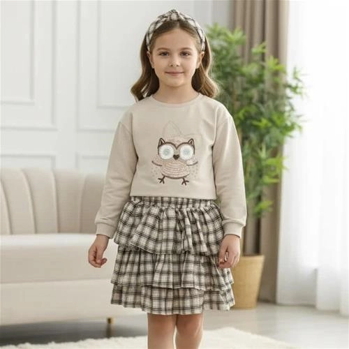 ست سه تیکه کرکدار دورس و دامن و تل ترک کد 18618