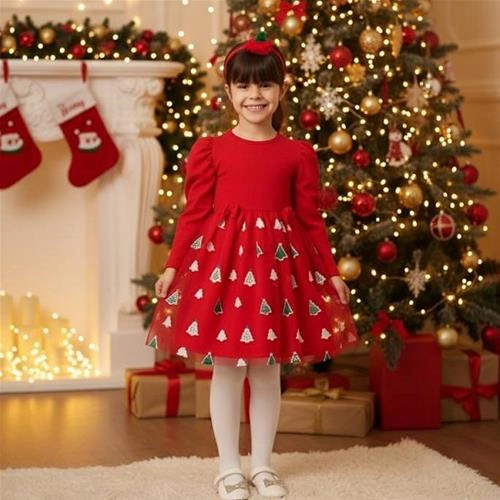 ست دو تیکه پیراهن کرکدار خفیف و تل 5-8سال ترک کد 18738