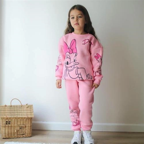 ست دوتیکه کرکدار داکی صورتی ترک کد 18704