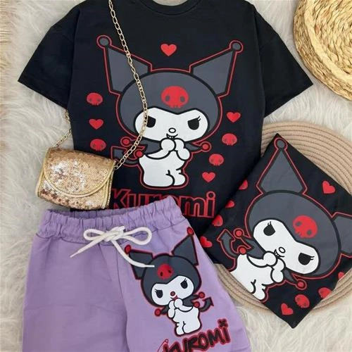 دوتیکه تیشرت شلوارک کرومی خندان جدید ترک کد 18259