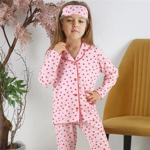 تکرار سه تیکه بلوز دکمه دار و شلوار چشم بند ترک جدید 4-12 سال کد18788