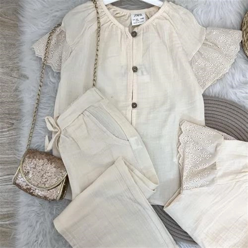 دو تیکه ست موسلین مجلسی زارا ترک کد 5833