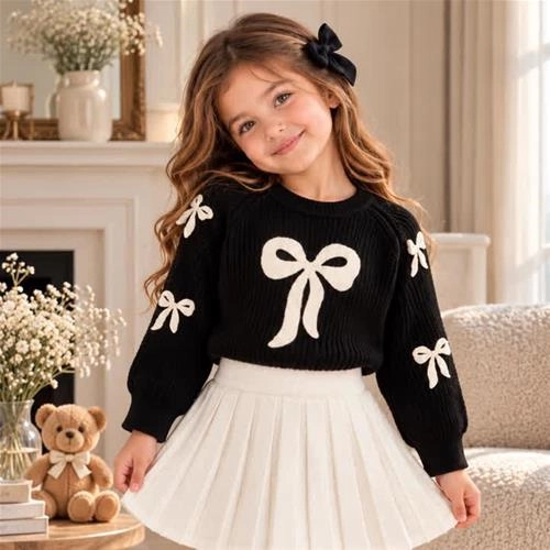 ست دو تیکه بلوز  دامن پاپیون  4-12سال ترک کد 18959
