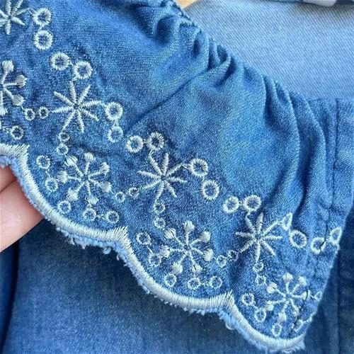 پیراهن  زارا جین یقه دانتل ترک کد 5654