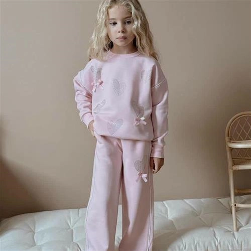 ست دوتیکه کرکدار قلبی نگین دار پاپیون ترک کد 5-14سال  18690