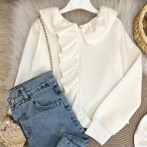 بلوز مجلسی چیندار ترک 4-12سال کد 10376