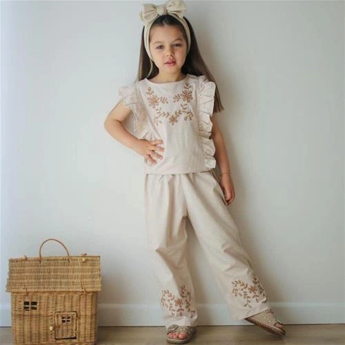 دو تیکه گلدار کتان ترک کد 18273