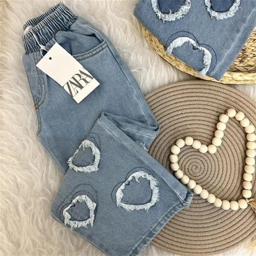 شلوار بگ قلبی زارا ترک 3-10سال  کد 6245