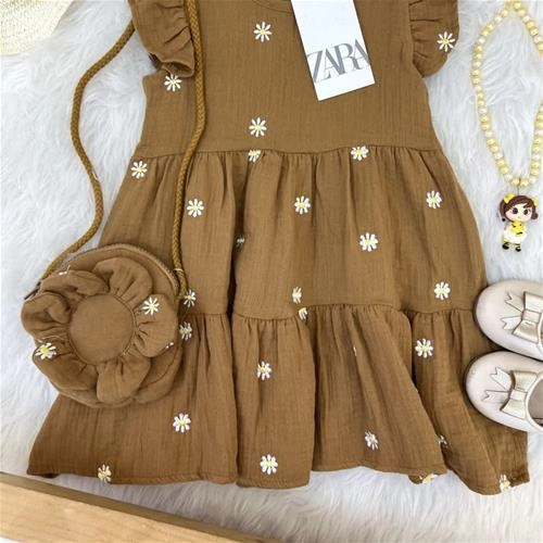 دوتیکه پیراهن موسلین و کیف زارا ترک کد 5887