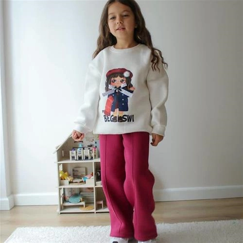 ست دوتیکه کرکدار دختر پاپیون دار ترک کد 18553