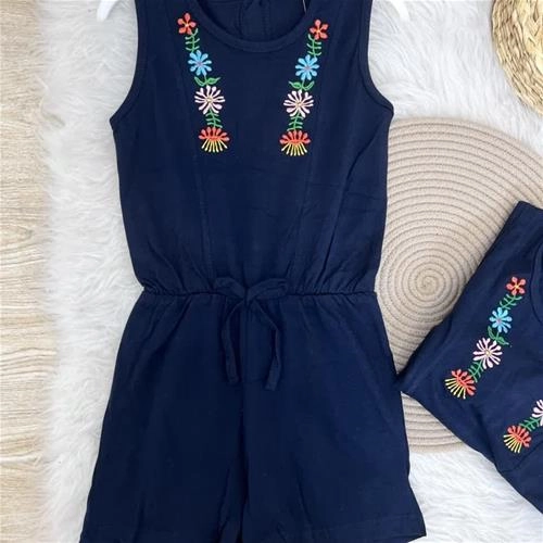 رامپر گلدار سرمه ای 2تا7سال ترک کد 5874