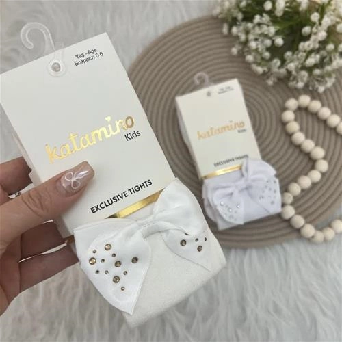 جوراب شواری پاپیون نگین دار ترک 5-10سال کد 6333