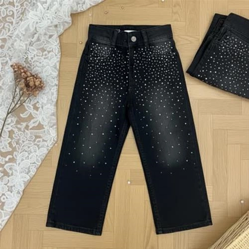 شلوار بگ جین نگین کوب ترک 4تا12سال کد 6252