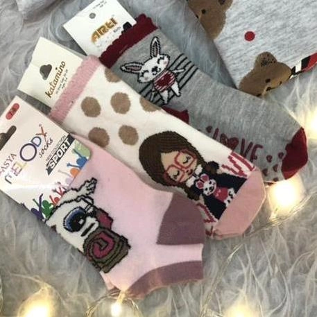 جوراب نخ پنبه دخترانه ترک کد 1636