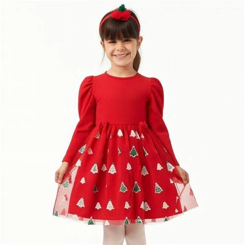 ست دو تیکه پیراهن کرکدار خفیف و تل 5-8سال ترک کد 18738