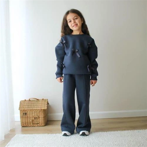 دوتیکه کرکدار پاپیونی سرمه ای ترک کد 18781