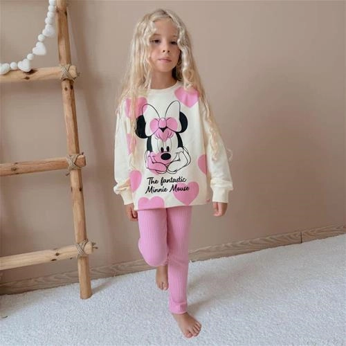 دوتیکه دورس سه نخ شلوار کبریتی میکی ترک  کد 18345