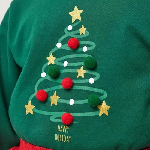 ست دو تیکه بلوز دامن استردار کرکدار خفیف کریسمسی کاج ترک کد 18721