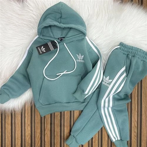 تکرار دوتیکه هودی شلوار کرکدار ضخیم  ادیداس ترک 4-14سال کد10153