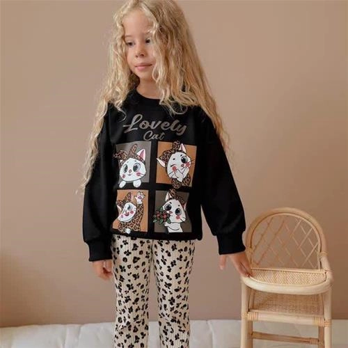 تکرار دوتیکه دورس شلوار پلنگی گربه ترک کد 18325