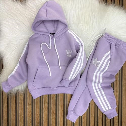 تکرار دوتیکه هودی شلوار کرکدار ضخیم  ادیداس ترک 4-14سال کد10153