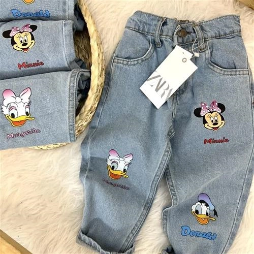 تکرار شلوار جین میکی و اردک ترک زارا 3-10سال  کد  6088
